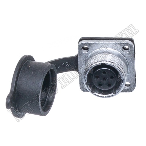 Разъём М14 6 контактов розетка на блок, квадратный фланец фото 3