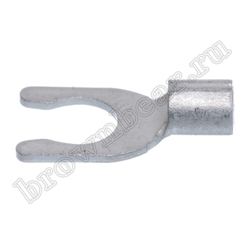 Клемма вилочная обжимная тип "U" 5.3 мм на провод 1.5 - 2.5 мм² с защелкой, неизолированная, кратно 100шт. TYL-2-5 фото 6