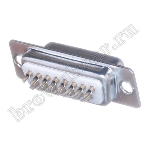 Разъем D-SUB 15 контактов, гнездо на кабель, пайка DB-15F фото 2