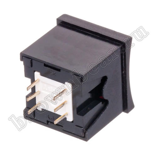 Кнопка мини без фиксации с щелчком, красная в черном корпусе PSM2-2-R-B   фото 4