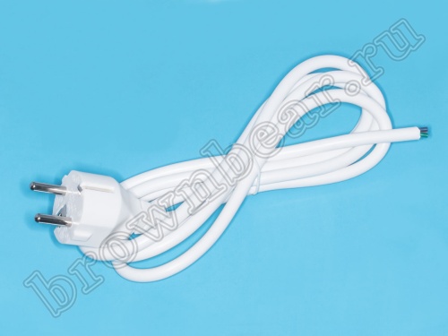 Кабель (шнур) питания 220В IEC320, CEE7/7, с вилкой на одном конце, белый, 10A (3x0.75мм²), 1.8 метра фото 2
