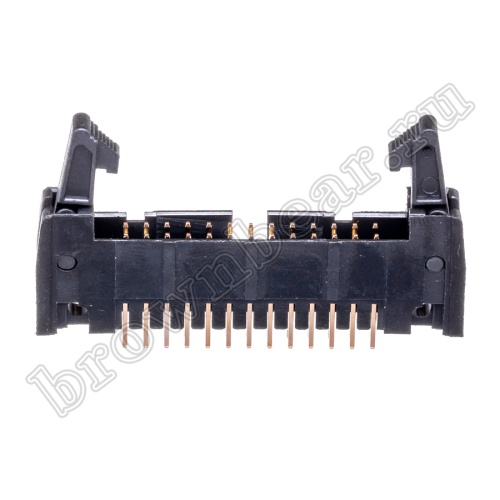 Разъем IDC 2х13 вилка на плату, шаг 2.54мм, с защелками SCM-26 фото 7