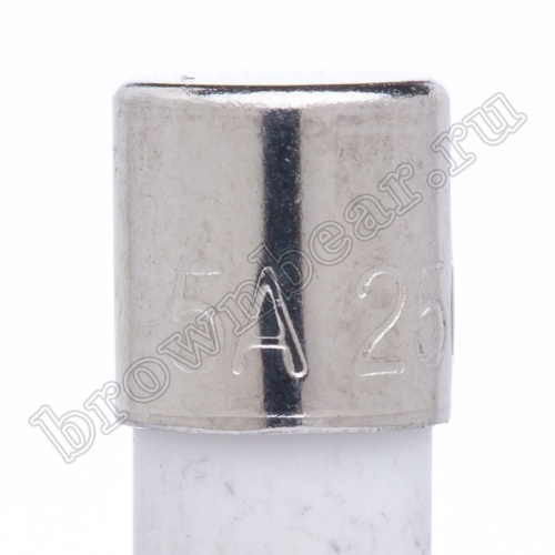 Предохранитель 5х20 мм, цилиндрический, керамический, с задержкой, 5А/250В (GDA) фото 2