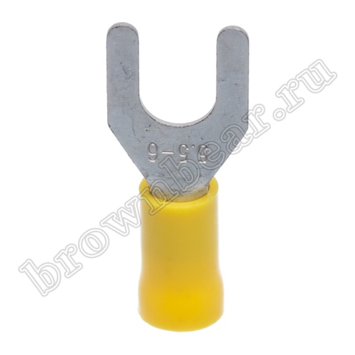 Клемма вилочная обжимная тип "U" 6.4 мм на провод 4.0 - 6.0 мм², изолированная, кратно 100шт. TYI-5.5-6 фото 4