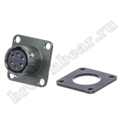 Разъём промышленный байонет MIL-26482 Series I серии HVMS  6 контактов, гнездо на блок