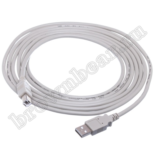 Кабель интерфейсный USB, type А - type В, вилка - вилка, 3 метра