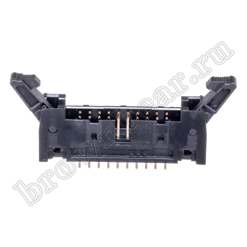 Разъем IDC 2х10 вилка на плату, шаг 2.54мм, с защелками SCM-20 фото 6