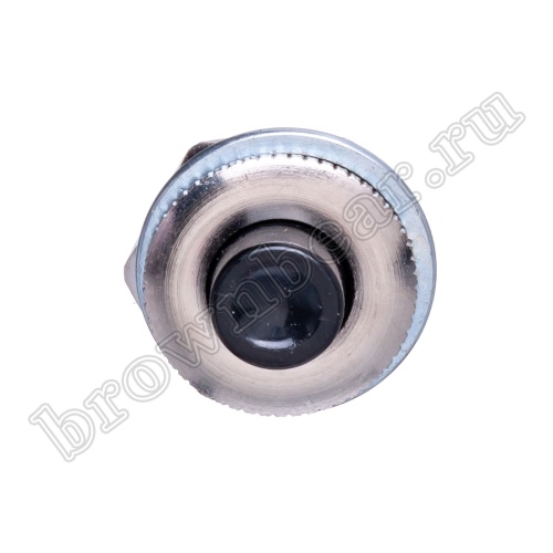 Кнопка без фиксации в металлическом корпусе, круглая на блок, НР, 220В, черная PSW-3-B фото 2