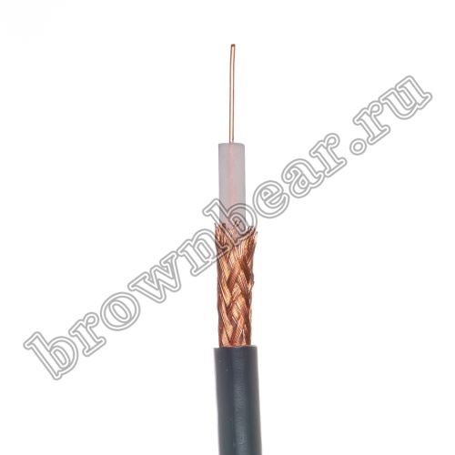 Кабель коаксиальный RG59, 75 Ом, бухта 100 м, черный PCnet