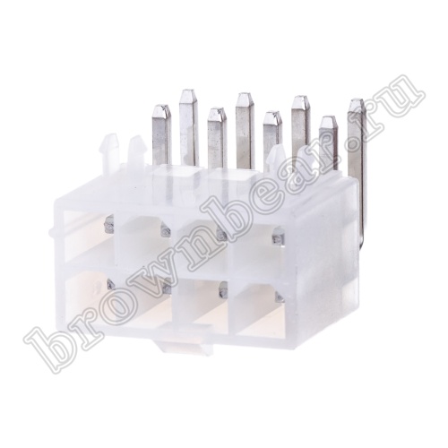 Разъем питания Mini-Fit 8 контактов, вилка на плату, прямой угол, с фиксатором, шаг 4,2мм MF-8MRA фото 9