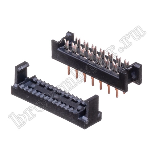 Разъем IDC 2х7 контактов на плату для наколки на шлейф, шаг 2.54мм FDC-14 фото 7