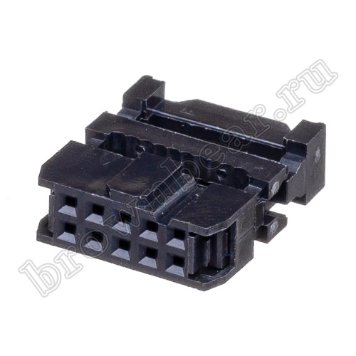 Разъем IDC 2х5 розетка на плоский кабель, шаг 2.54мм IDC-10