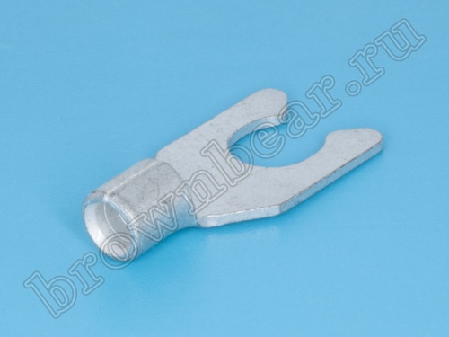 Клемма вилочная обжимная тип "U" 6.4 мм на провод 4.0 - 6.0 мм² с защелкой, неизолированная, кратно 100шт. TYL-5.5-6 фото 2