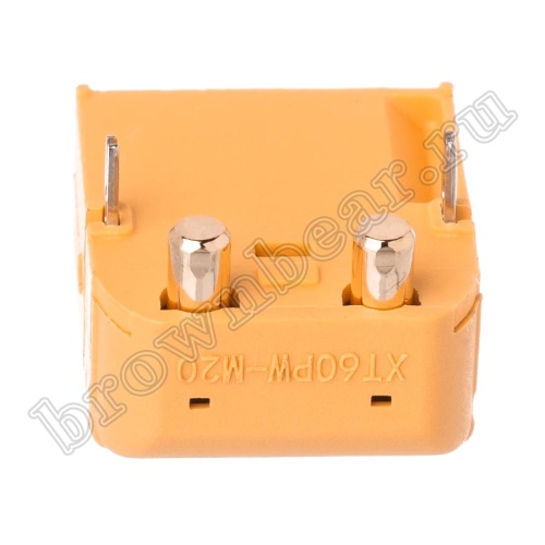 Разъем питания XT60 для АКБ, 2 контакта, штекер на плату угловой XT60PW30-M.G.Y фото 9