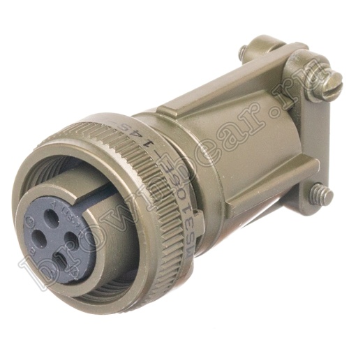 Разъём Amphenol серии MS, 4 контакта, розетка на кабель, тип 14S, резьбовой MS3106E-14S-2S