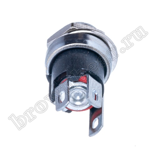 Разъем питания штырьковый DC гнездо 2.5 х 5.5 мм, на приборный блок, под гайку DJK-04B фото 2