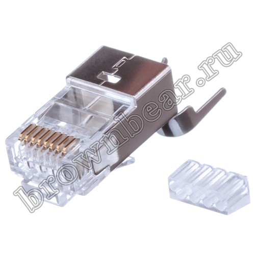 Разъём RJ-45 (8P8C) со вставкой, вилка под экранированную витую пару 6 категории TPS6-8P8C-S2