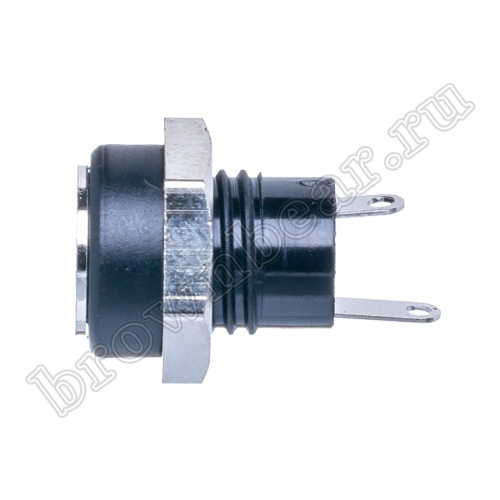 Разъем питания штырьковый DC гнездо 2.1 х 5.5 мм, на приборный блок, под гайку, мини DJK-08A фото 4