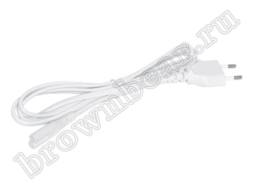 Кабель (шнур) питания 220В CEE7/16 - C7, для аудиотехники, белый, 2.5А, 1,8м