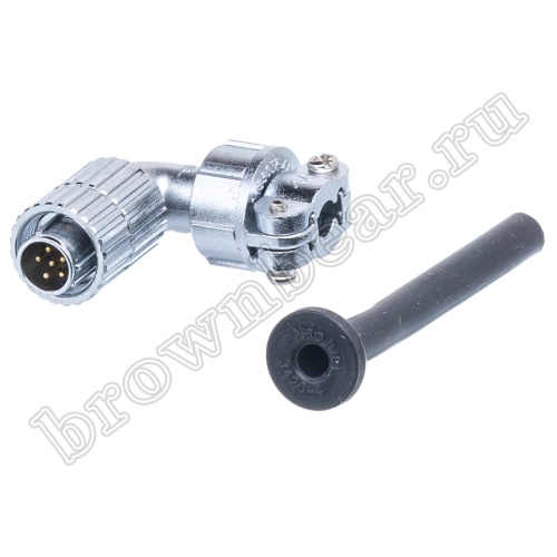 Разъём М14 6 контактов вилка на кабель, прямой угол