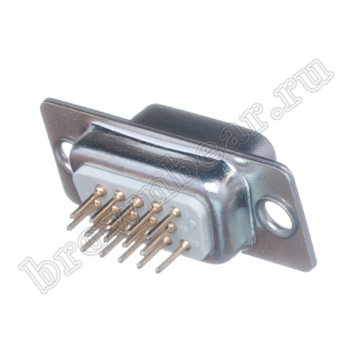 Разъем D-SUB  15 контактов высокой плотности, гнездо на плату, вертикальный DHB-15F фото 2