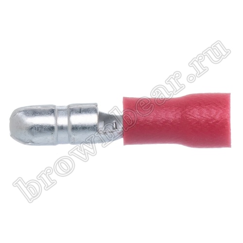 Клемма штекерная обжимная тип "B" 4.0 мм вилка на провод 0.5 - 1.5 мм², изолированная, кратно 100шт. TBI-1.25-4M фото 2