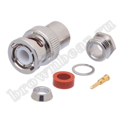 Разъем BNC Amphenol, штекер на кабель RG-58, пайка 112348 фото 2