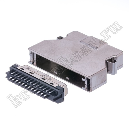 Разъем Micro D-SUB 50 контактов, вилка на кабель с корпусом, пайка MD-50M фото 3