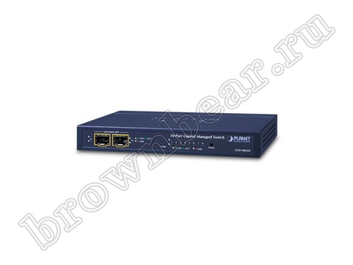GSD-1002M Управляемый L2 коммутатор Planet, 8 портов 10/100/1000Мбит/с, 2 порта SFP 100/1000Мбит/с, питание через POE или от 12 В DC (адаптер в комплекте)