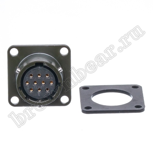 Разъём промышленный байонет MIL-26482 Series I серии HVMS 10 контактов, розетка на блок фото 2