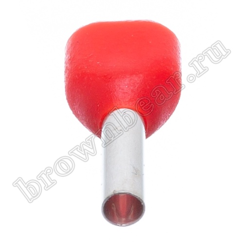 Кабельный наконечник штыревой втулочный изолированный НШВИ2 8 мм, под опрессовку на провод 1.0 мм², упаковка 100шт. TIC2-1.0-8 фото 2