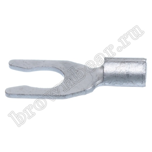 Клемма вилочная обжимная тип "U" 3.7 мм на провод 0.5 - 1.5 мм² с защелкой, неизолированная, кратно 100шт. TYL-1.25-3 фото 6