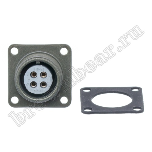 Разъём промышленный круглый MIL-5015 серии MS 4 контакта, гнездо на блок фото 2