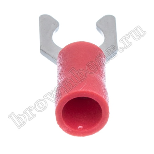 Клемма вилочная обжимная тип "U" 5.3 мм на провод 0.5 - 1.5 мм² с защелкой, изолированная, кратно 100шт. TYLI-1.25-5 фото 2