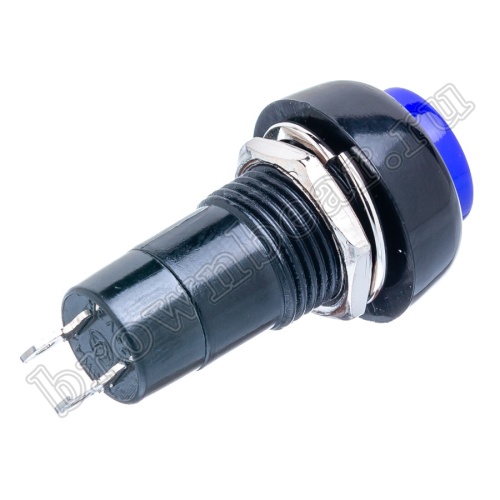 Кнопка без фиксации, круглая на блок, НР, 220В, синяя PSW-6M-BL фото 4