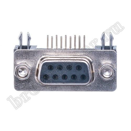 Разъем D-SUB 9 контактов, гнездо на плату, прямой угол  7.2мм DRB-9FA фото 3