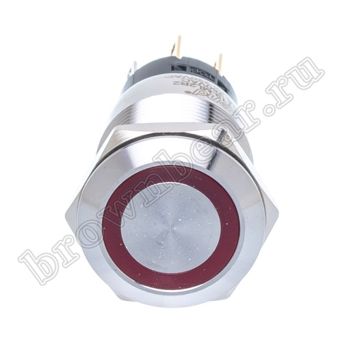 Кнопка управления герметичная, с подсветкой, без фиксации, d 22 мм, 2НР+2НЗ, красная TT19ML2R2 фото 3