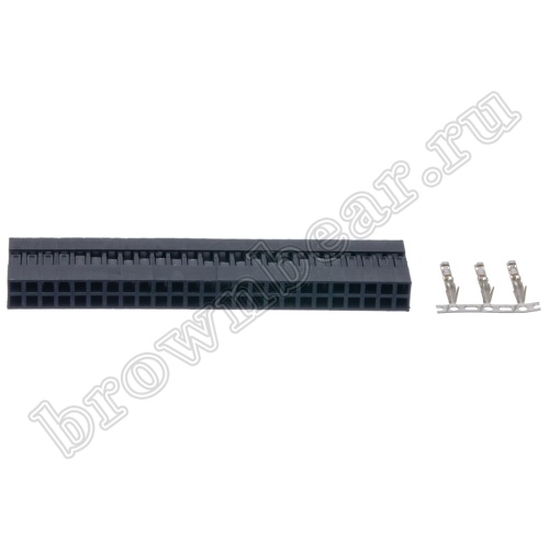 Разъем 2х25 гнездо на кабель, шаг 2.54мм, с контактами фото 5