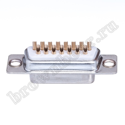 Разъем D-SUB  15 контактов, гнездо на кабель, пайка, тип 2 DB-15F фото 5