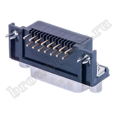 Разъем D-SUB 15 контактов, вилка на плату, прямой угол  9.4мм DRB-15MB фото 2