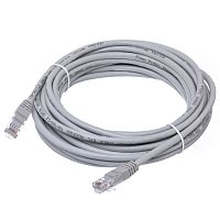 Патч-корд UTP RJ-45, категория 5e, литой, 6 метров, серый 