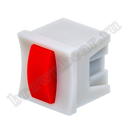 Кнопка мини без фиксации, красная в сером корпусе PSM2-0-R-G  