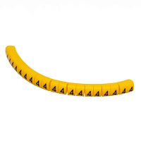 Маркер кабельный цифра 4 (кольцо) для провода d=3.0-4.2 мм, желтый, упаковка 20 шт.