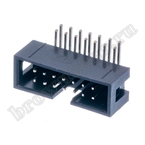 Разъем IDC 2х7 вилка на плату, шаг 2.54мм, прямой угол BH-14R