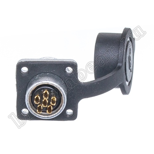 Разъём М14 6 контактов розетка на блок, квадратный фланец фото 5