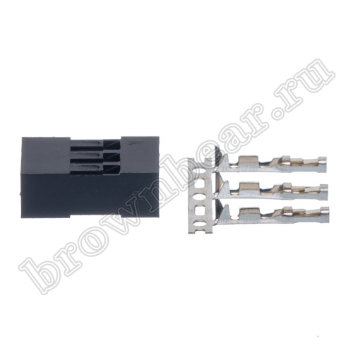 Разъем 2х3 гнездо на кабель, шаг 2.54мм, с контактами фото 3