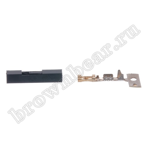 Разъем 1х1 гнездо на кабель, шаг 2.54мм, с контактом фото 3