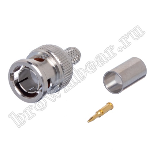 Разъем BNC штекер на кабель RG-59/62, обжимной BNC-C62P фото 4