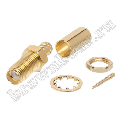 Разъем RP-SMA штекер на кабель RG-58, обжимной, позолоченный RP-SMA-C58PG фото 6