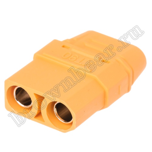 Разъем питания XT90 для АКБ, 2 контакта, розетка на кабель с кожухом XT90H-F.G.Y